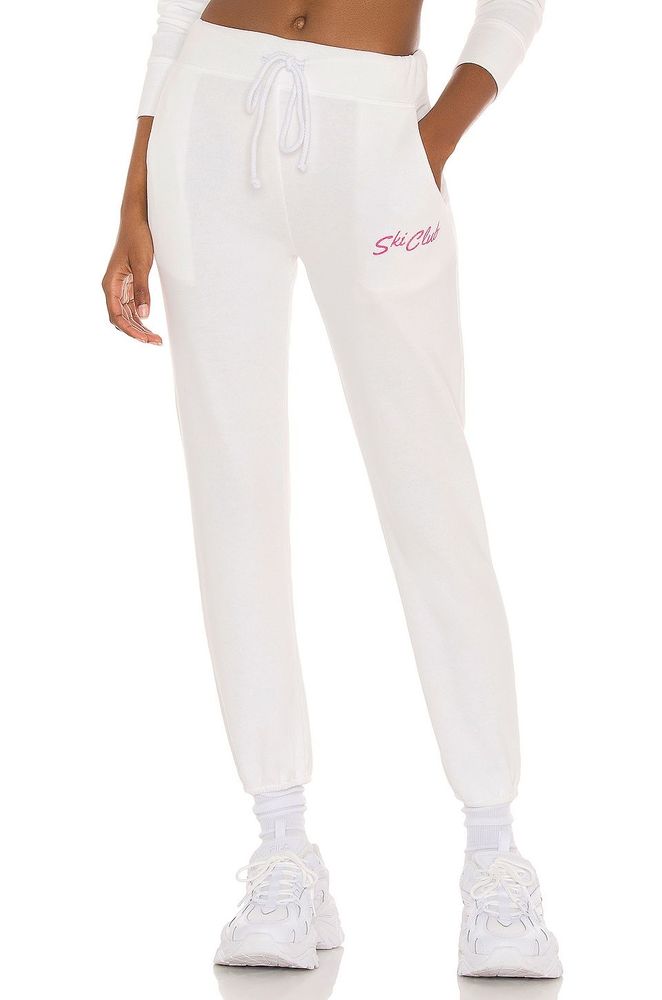 NEW Size S DAYDREAMER X REVOLVE Ski Club Sweatpant Vintage White MSRP $87